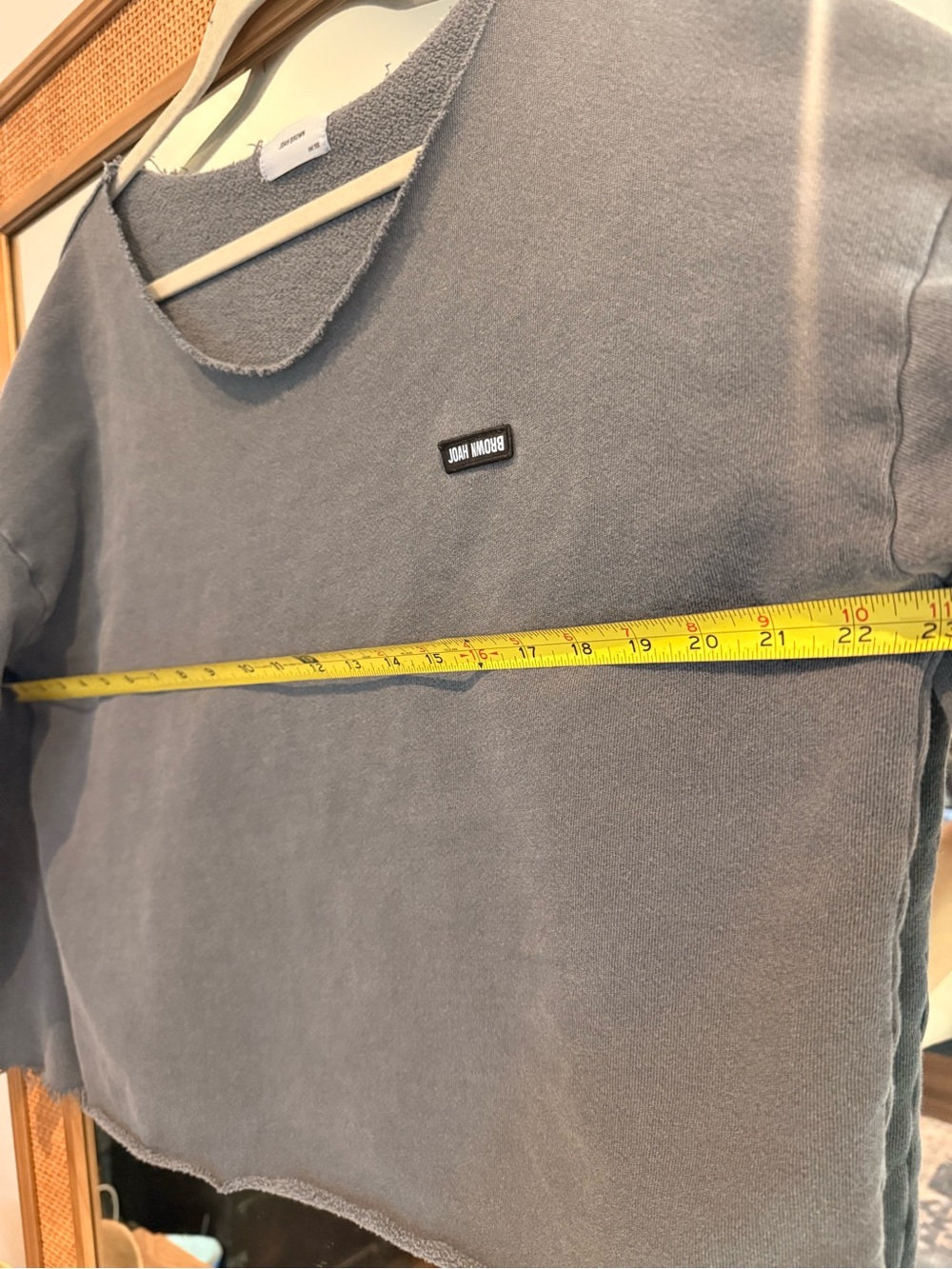Joah Brown Logo Patch Slouchy Pullover in Washed Black - Picture 7 of 10